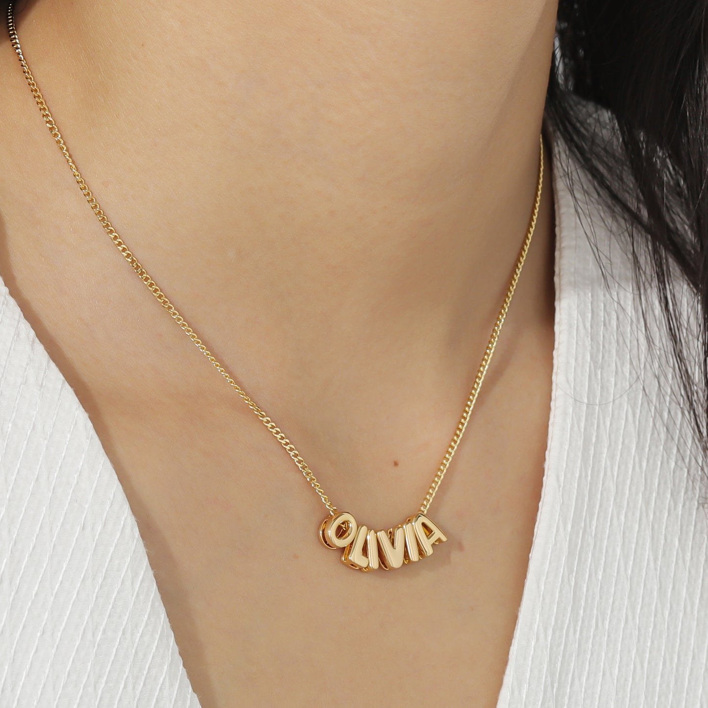 3D Bubble Name Necklace