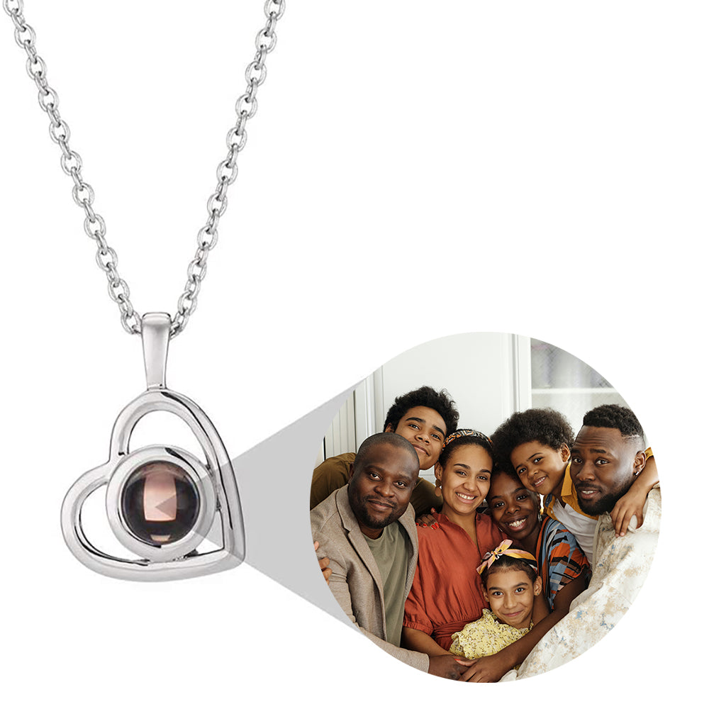 Projection Photo Heart Necklace