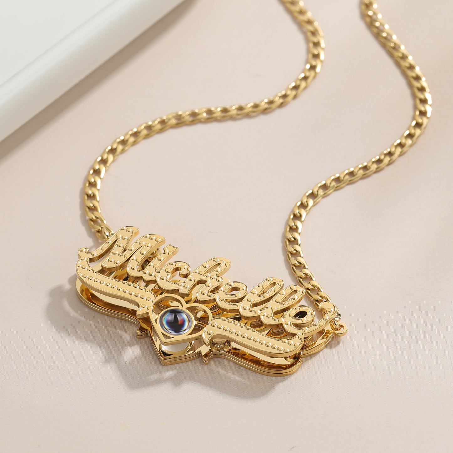 Double Layer Projection Name Necklace