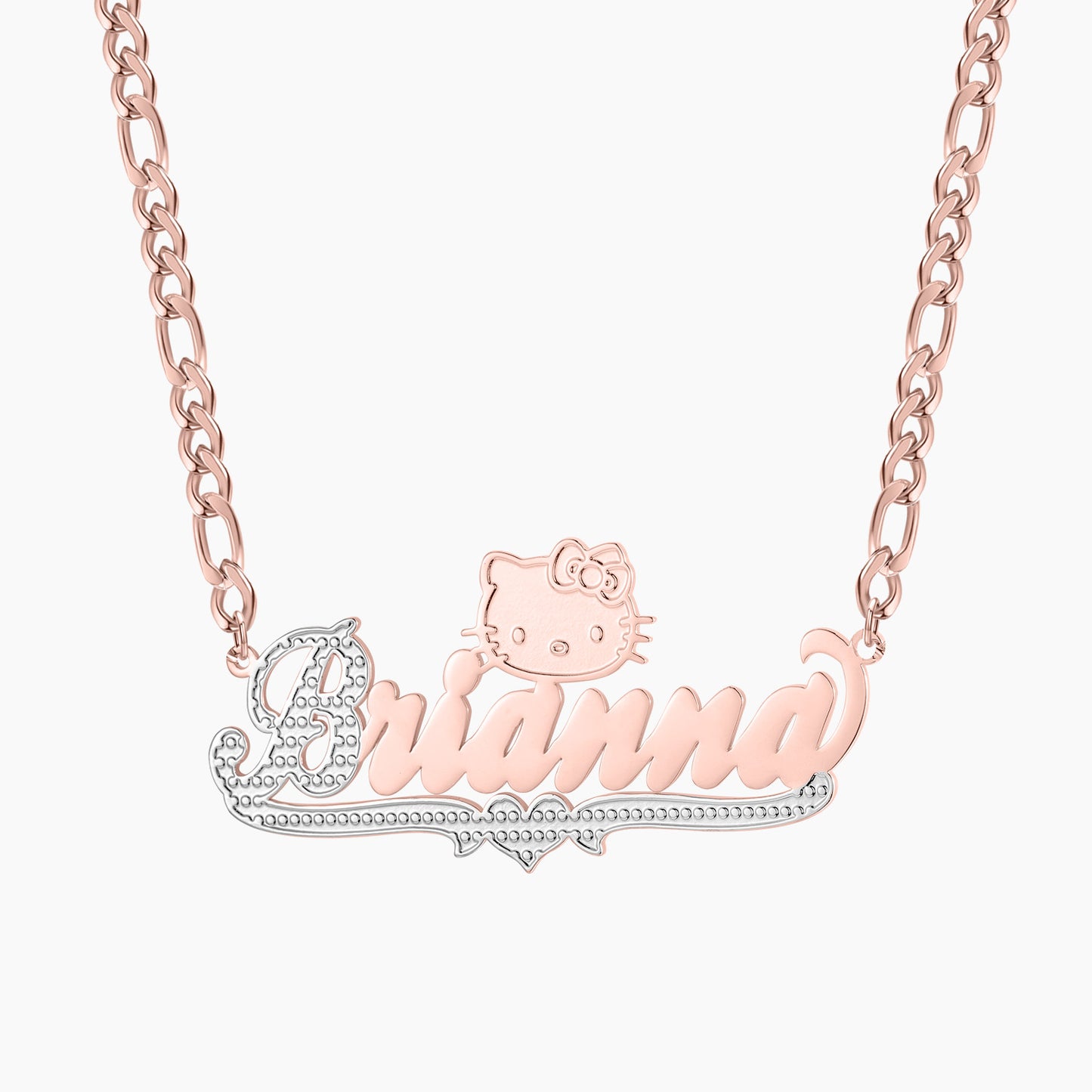 Custom Name Two Tone Cat Necklace