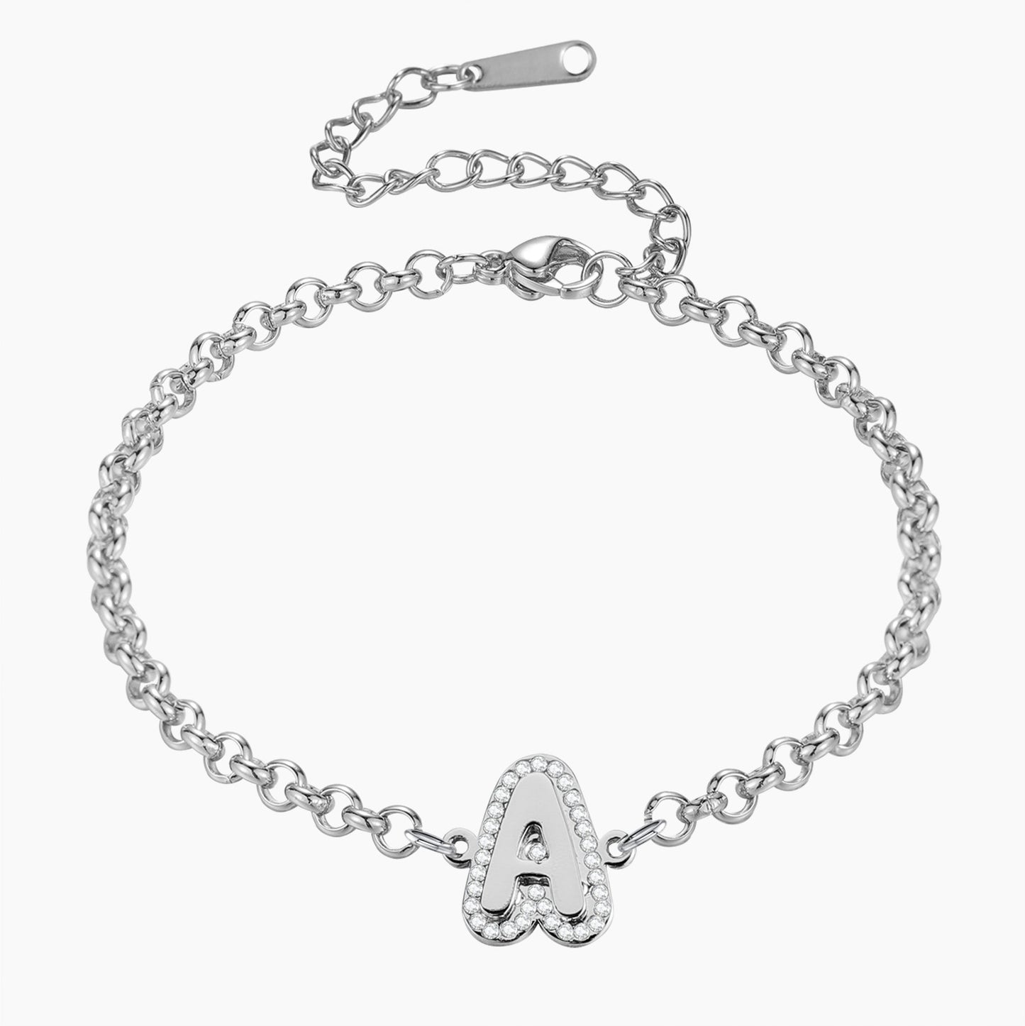 Diamond Letter Dainty Name Bracelet