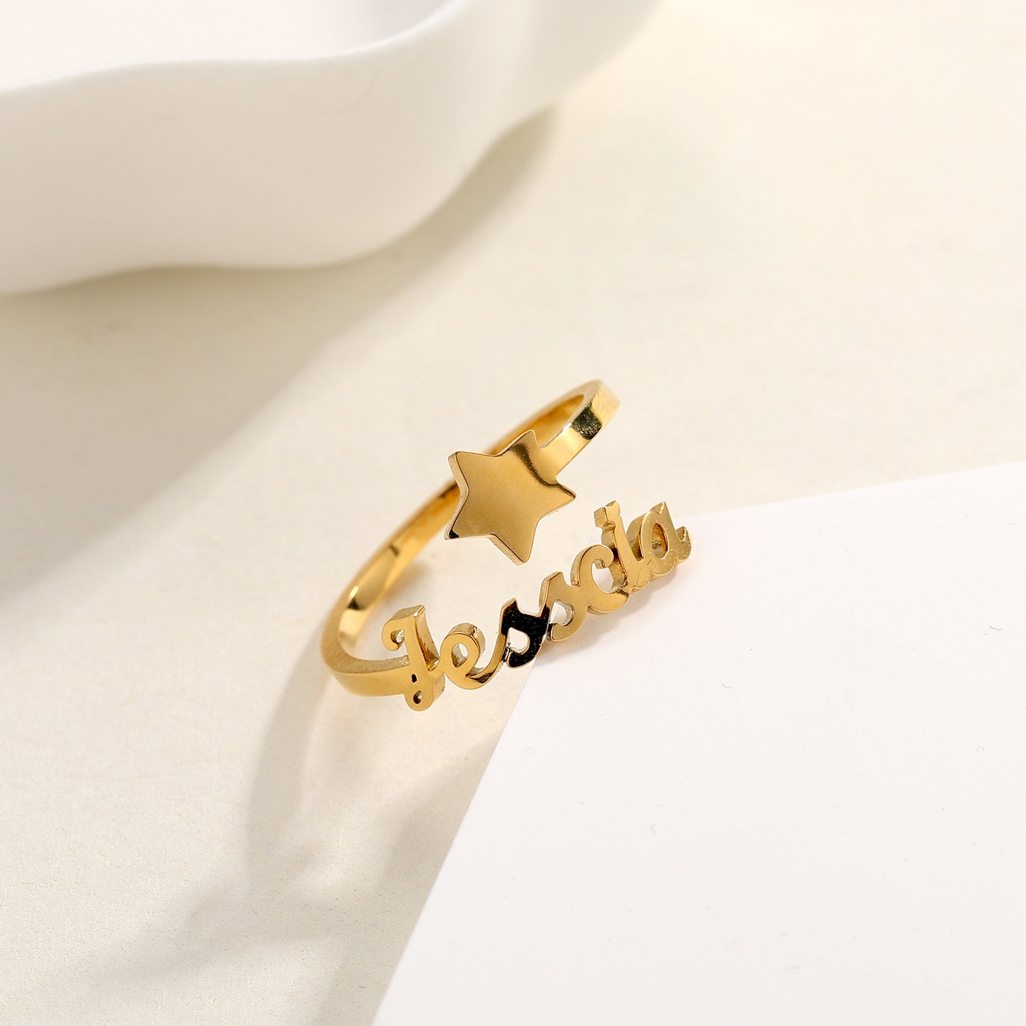 Dainty Heart Name Ring