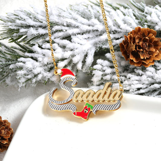 Christmas Hat Name Necklace