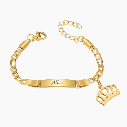 Crown Engrave Name Bracelet