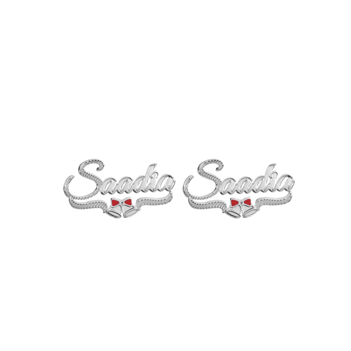 Two-Tone Christmas Name Earring