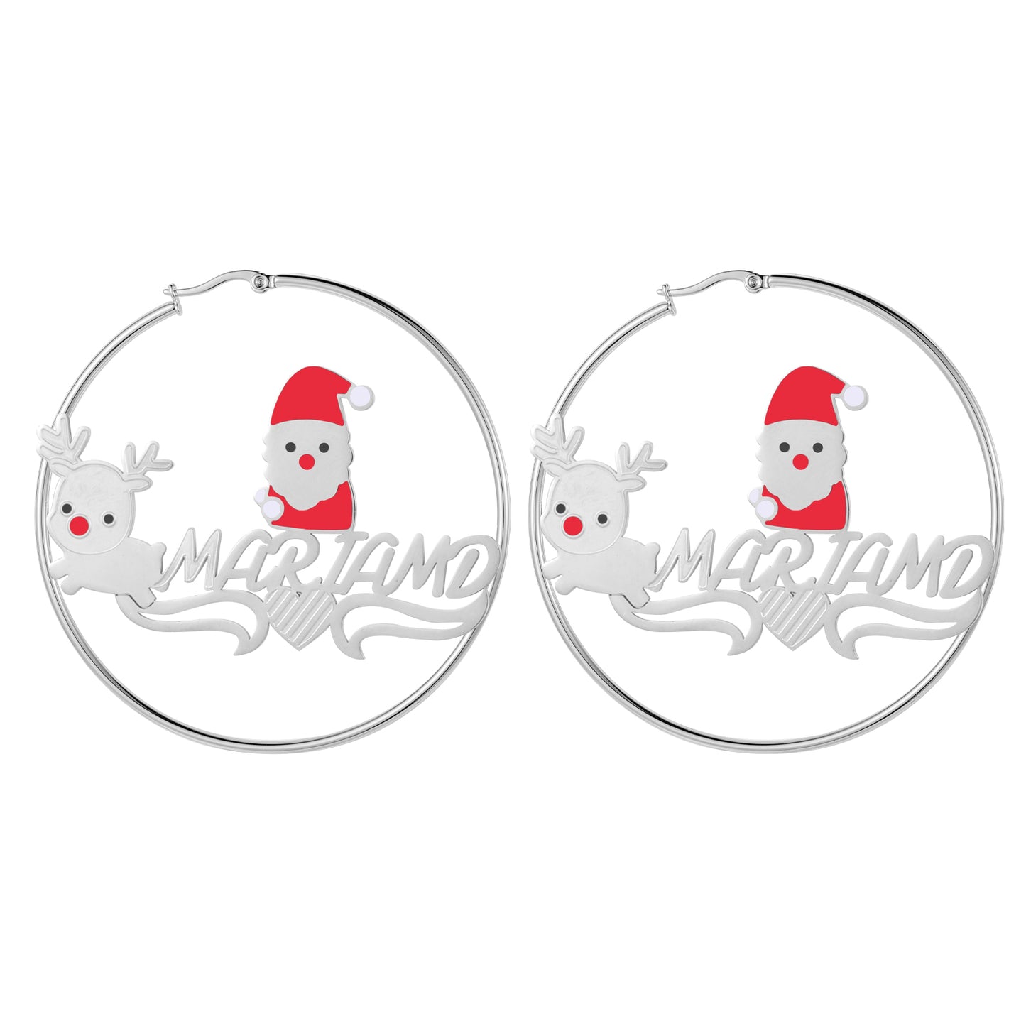 Christmas Two Tone Hoop Earring