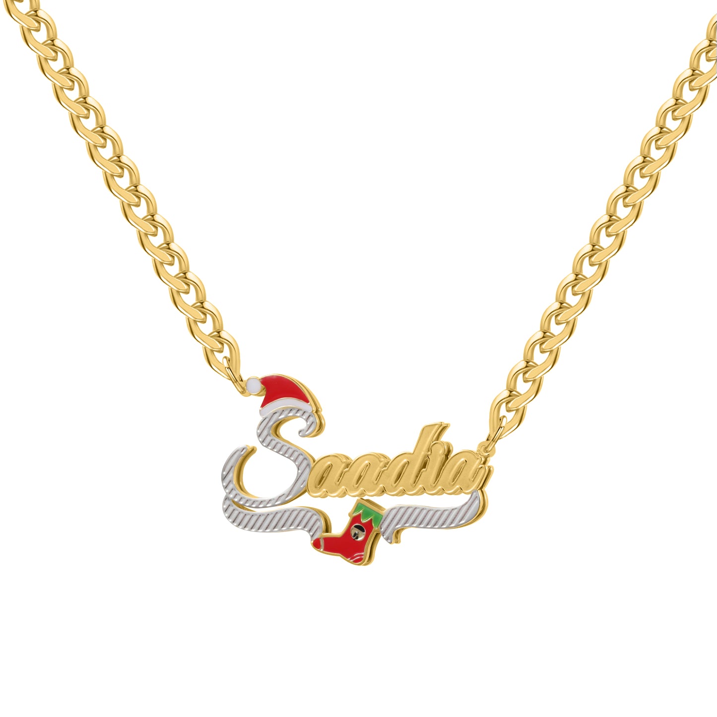 Christmas Hat Name Necklace