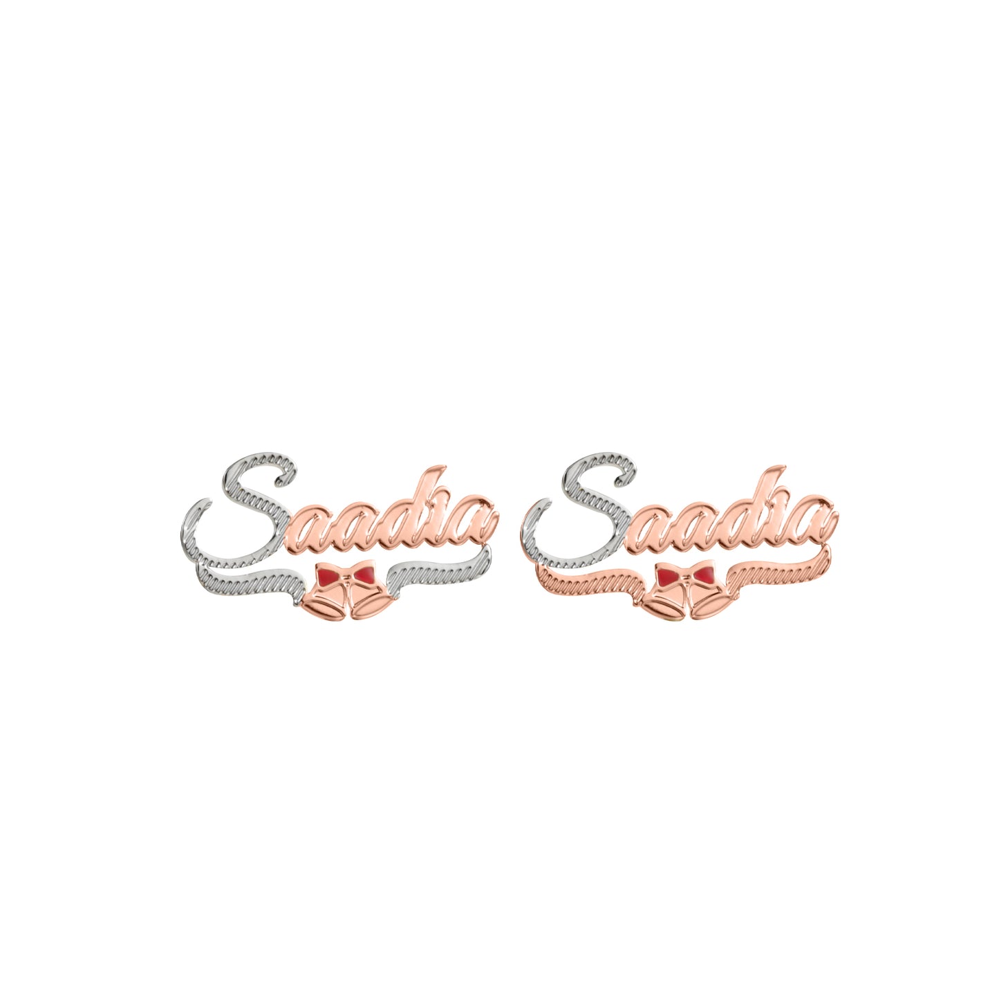 Two-Tone Christmas Name Earring