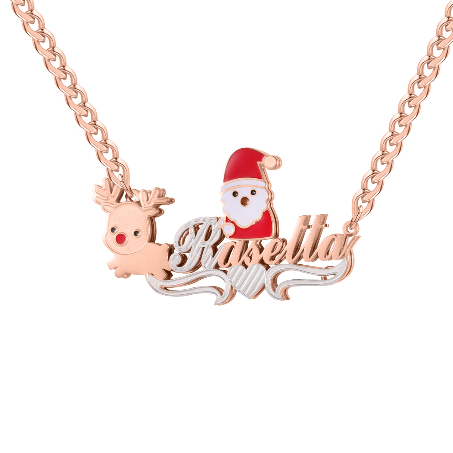 Collier Prénom Bicolore de Noël